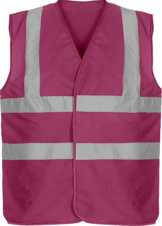 Customizable Two-Tone Safety Vest Raspberry