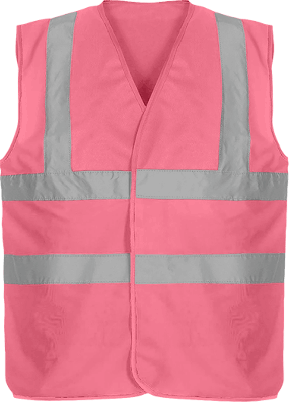 Customizable Two-Tone Safety Vest Pink