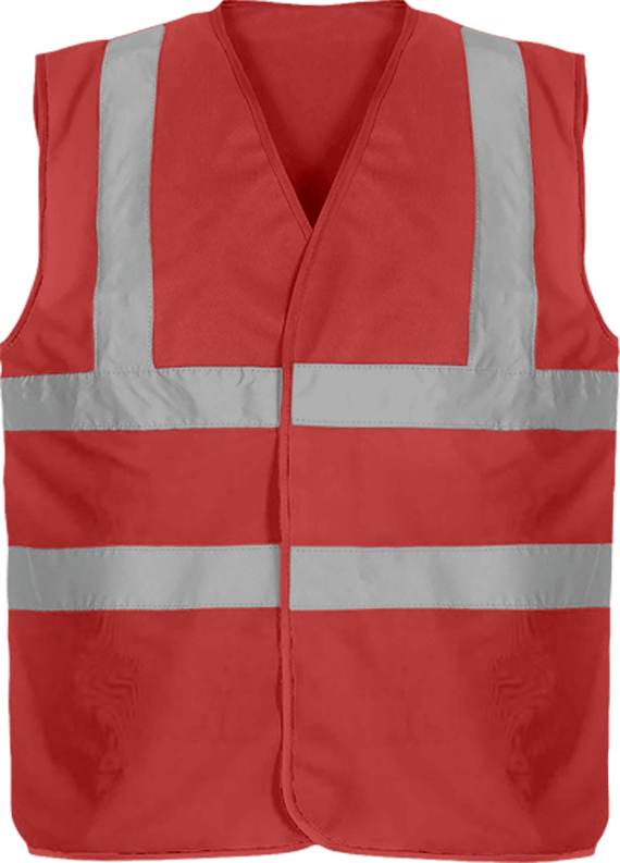 Security Vest two-tone 4 strips | Tunetoo Red