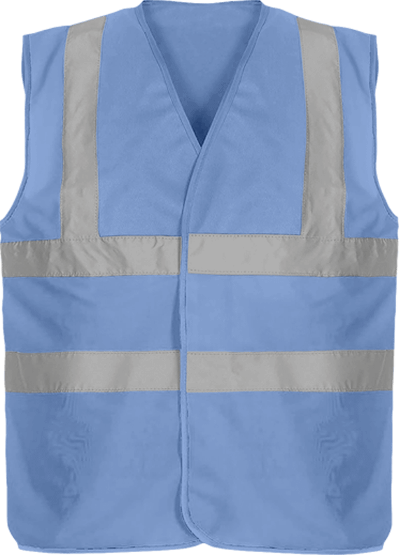 Customizable Two-Tone Safety Vest Sky Blue