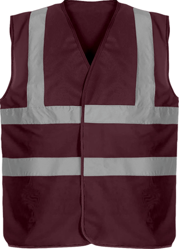 Customizable Two-Tone Safety Vest Maroon