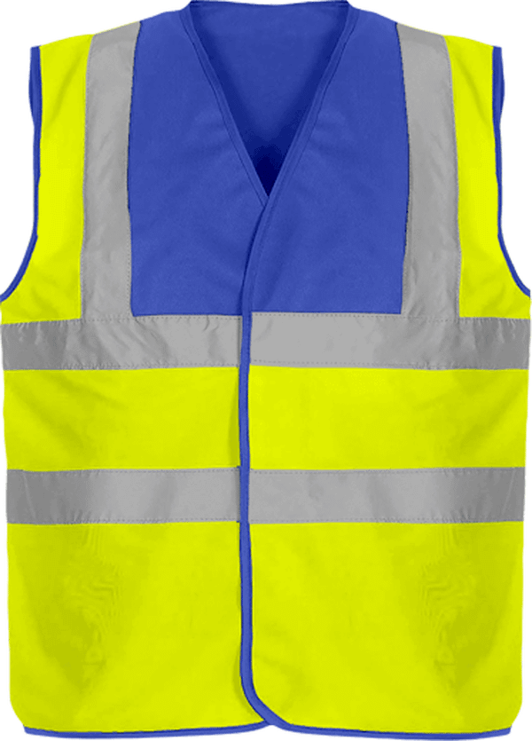 Gilet De Sécurité Bicolore À Personnaliser Royal Yoke / Yellow