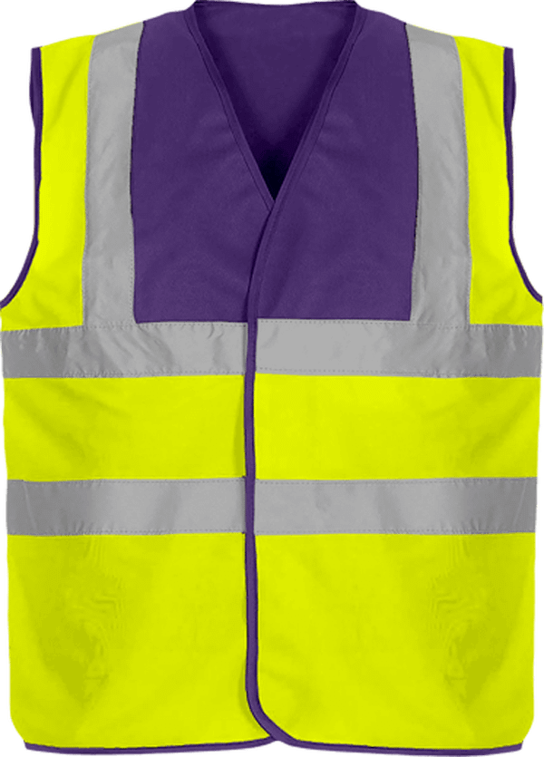 Gilet De Sécurité Bicolore À Personnaliser Purple Yoke / Yellow