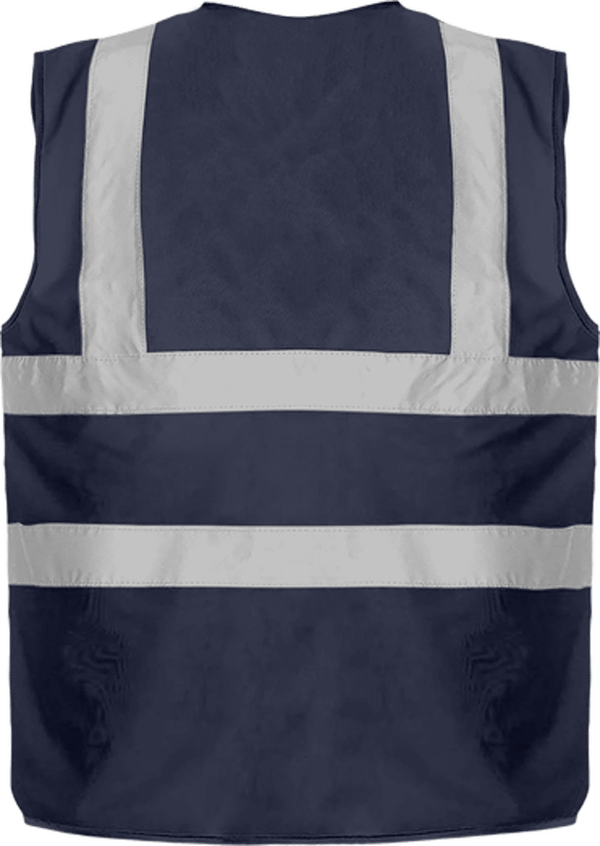 15b10 gilet de securite 4 bandes bicolore jaune navy dos Navy
