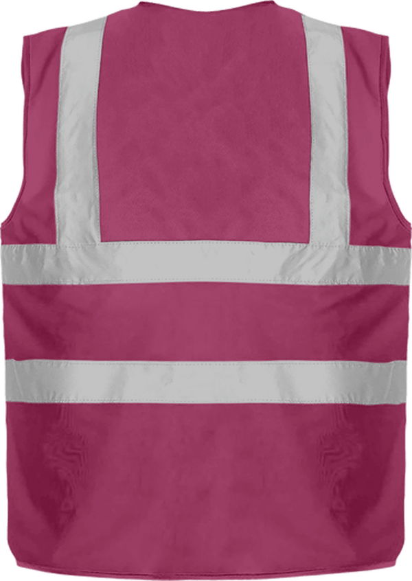 15b10 gilet de securite 4 bandes bicolore jaune navy dos Raspberry
