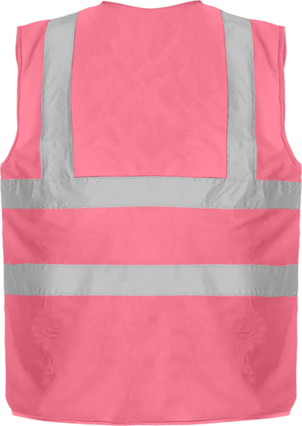 15b10 gilet de securite 4 bandes bicolore jaune navy dos Pink