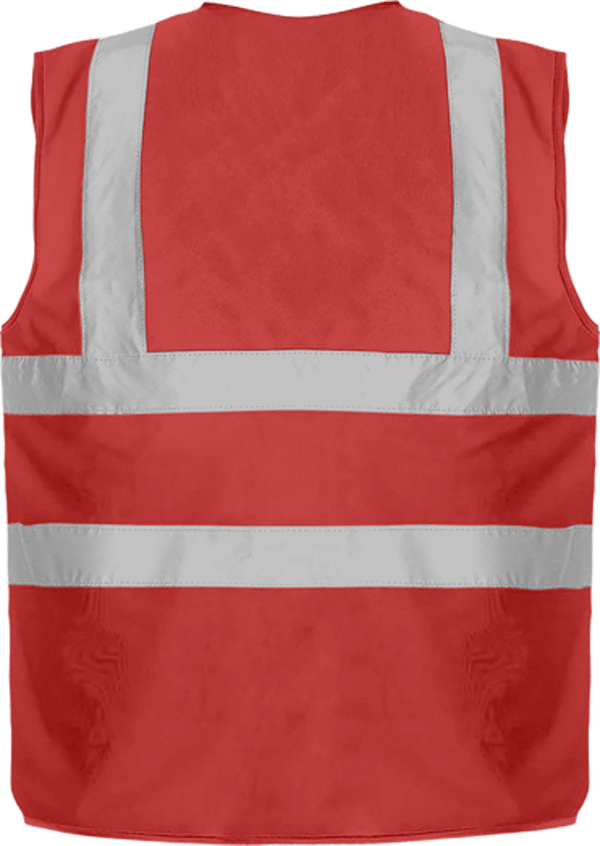 15b10 gilet de securite 4 bandes bicolore jaune navy dos Red