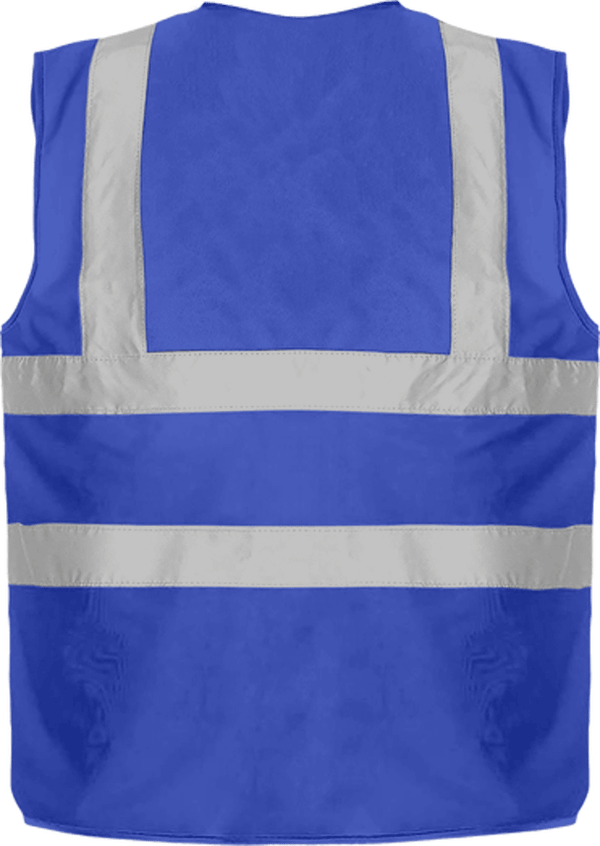 15b10 gilet de securite 4 bandes bicolore jaune navy dos Royal Blue
