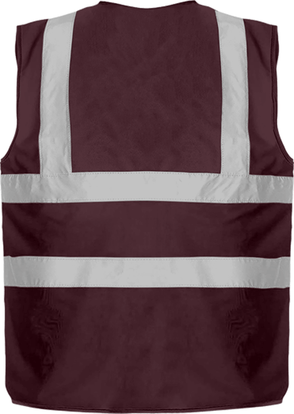 15b10 gilet de securite 4 bandes bicolore jaune navy dos Maroon
