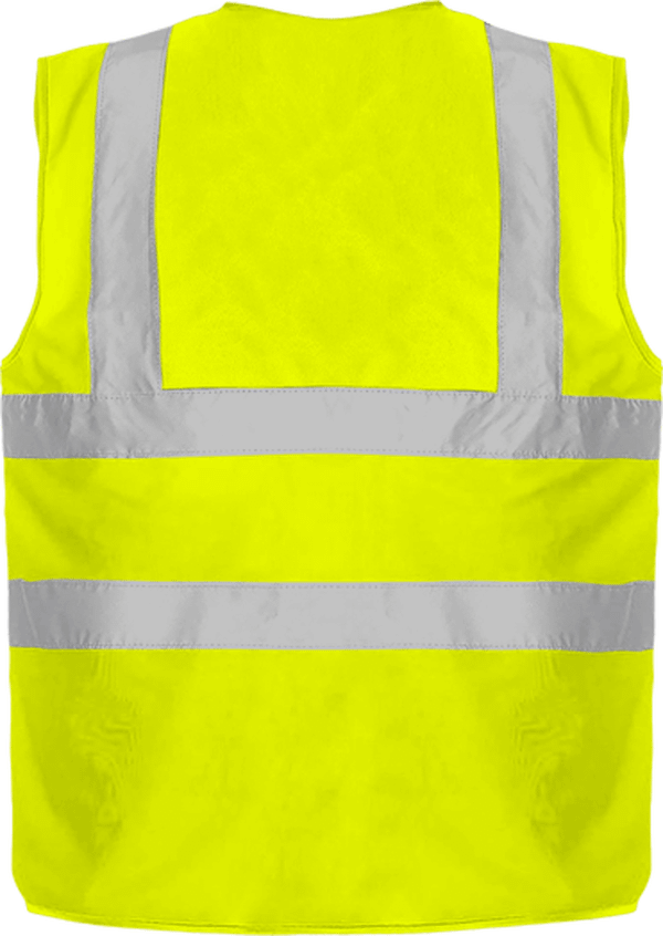 15b10 gilet de securite 4 bandes bicolore jaune navy dos Yellow