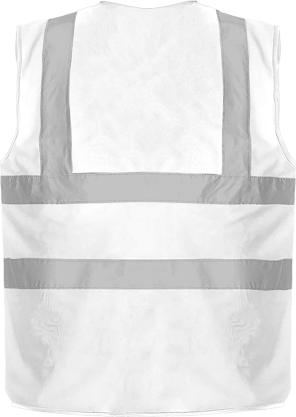 15b10 gilet de securite 4 bandes bicolore jaune navy dos White
