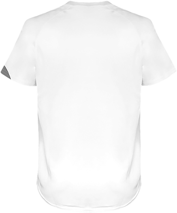 04e05 tee shirt sport manches courtes tricolore dos White / Sporty Red / Storm Grey