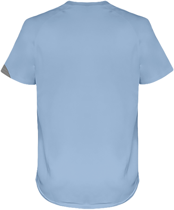04e05 tee shirt sport manches courtes tricolore dos Sky Blue / White / Storm Grey