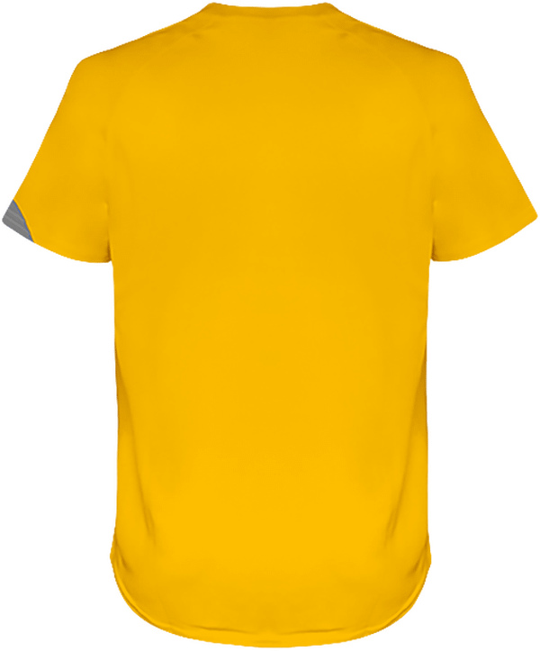 04e05 tee shirt sport manches courtes tricolore dos Sporty Yellow / Black / Storm Grey