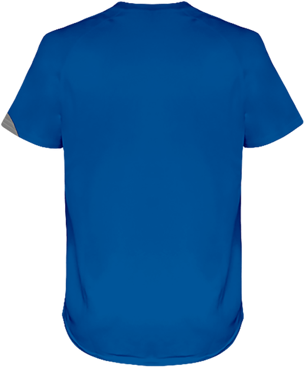 04e05 tee shirt sport manches courtes tricolore dos Sporty Royal Blue / Sporty Yellow / Storm Grey