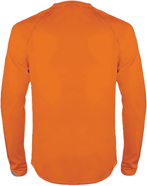 04e06 tee shirt sport manches longues tricolore dos Orange / Black / Storm Grey