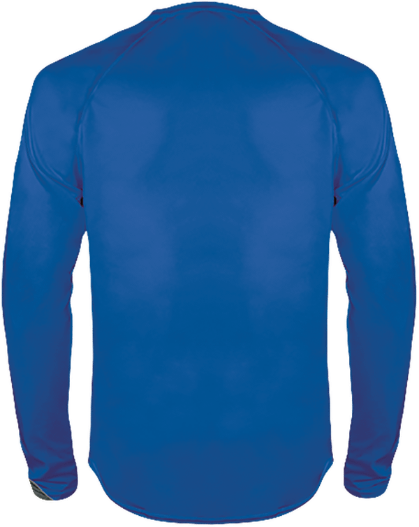 04e06 tee shirt sport manches longues tricolore dos Sporty Royal Blue / Sporty Yellow / Storm Grey