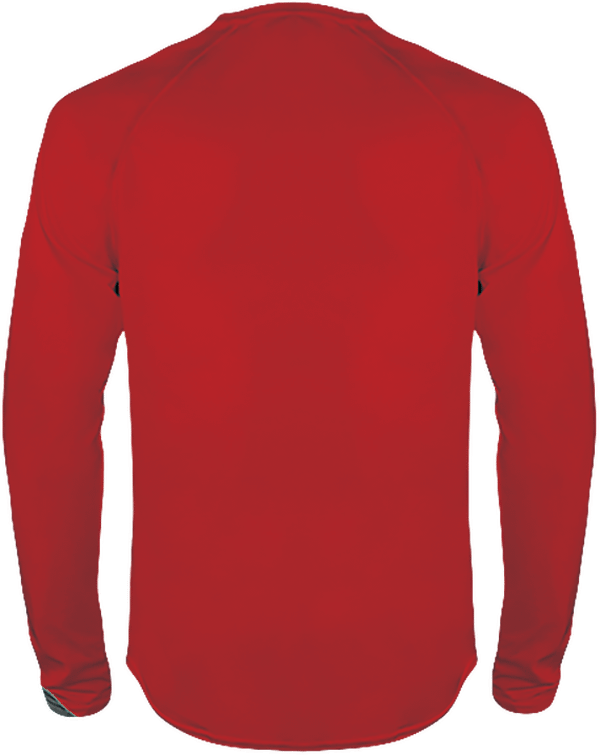 04e06 tee shirt sport manches longues tricolore dos Sporty Red / Black / Storm Grey
