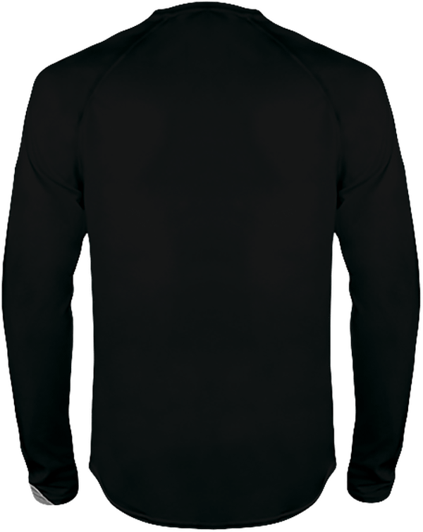 04e06 tee shirt sport manches longues tricolore dos Black / White / Storm Grey