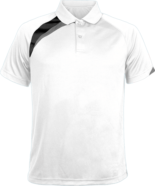 Polo Sport Tricolore Homme À Personnaliser  White / Black / Storm Grey
