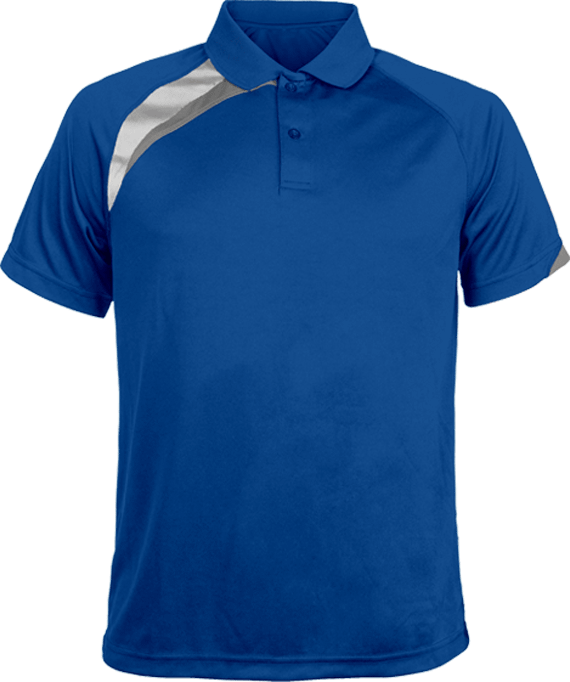 Men’S Tricolor Sports Polo Shirt To Customize Sporty Royal Blue / White / Storm Grey