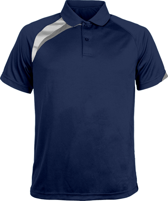 Men’S Tricolor Sports Polo Shirt To Customize Sporty Navy / White / Storm Grey