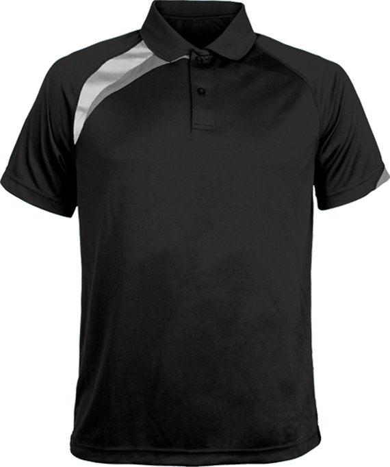 Polo Sport Tricolore Homme À Personnaliser  Black / White / Storm Grey