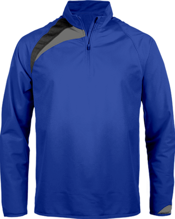 Sweat Zippé D’Entrainement À Personnaliser Sporty Royal Blue / Black / Storm Grey