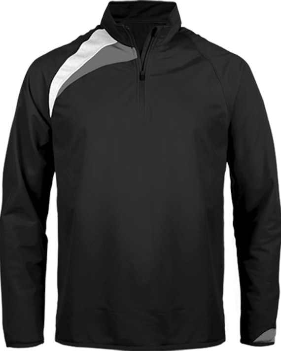 Customizable Zip-Up Training Sweatshirt Black / White / Storm Grey