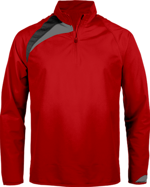 Customizable Zip-Up Training Sweatshirt Sporty Red / Black / Storm Grey