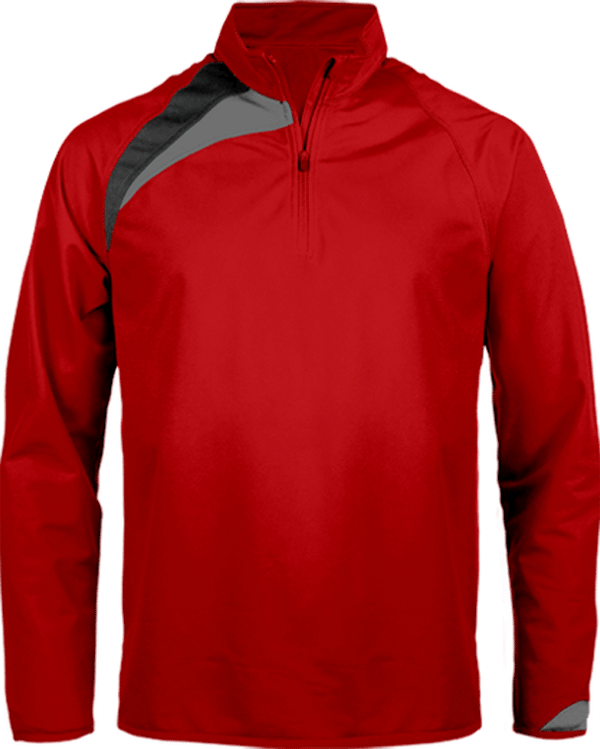 Sweat Zippé D’Entrainement À Personnaliser Sporty Red / Black / Storm Grey