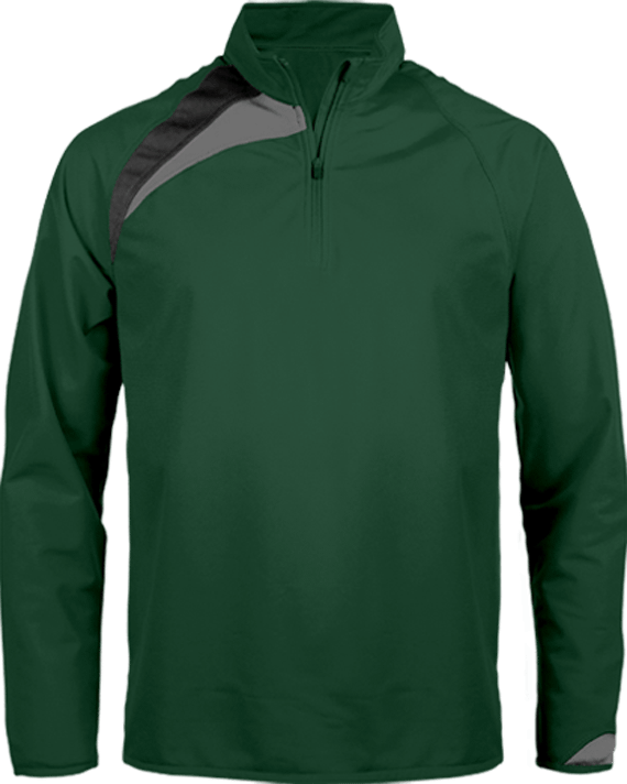 Customizable Zip-Up Training Sweatshirt Dark Green / Black / Storm Grey