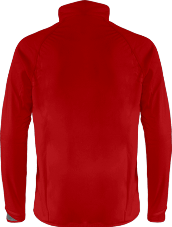 04e60 sweat entrainement tricolore 3 4 zippe dos Sporty Red / Black / Storm Grey