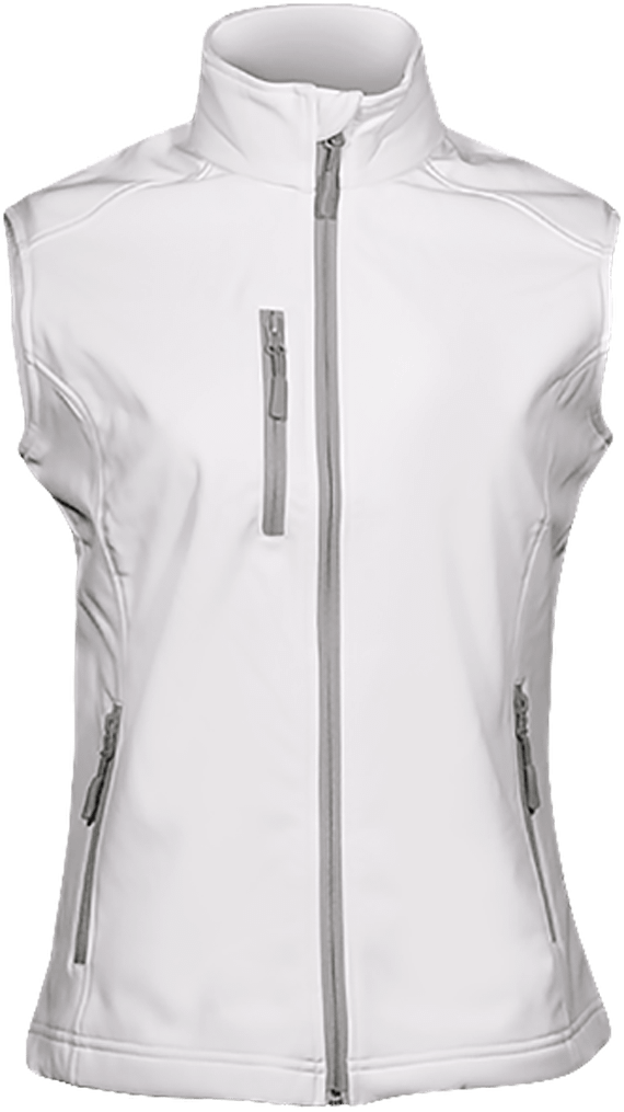 Customizable Women's Sleeveless Softshell Jacket White