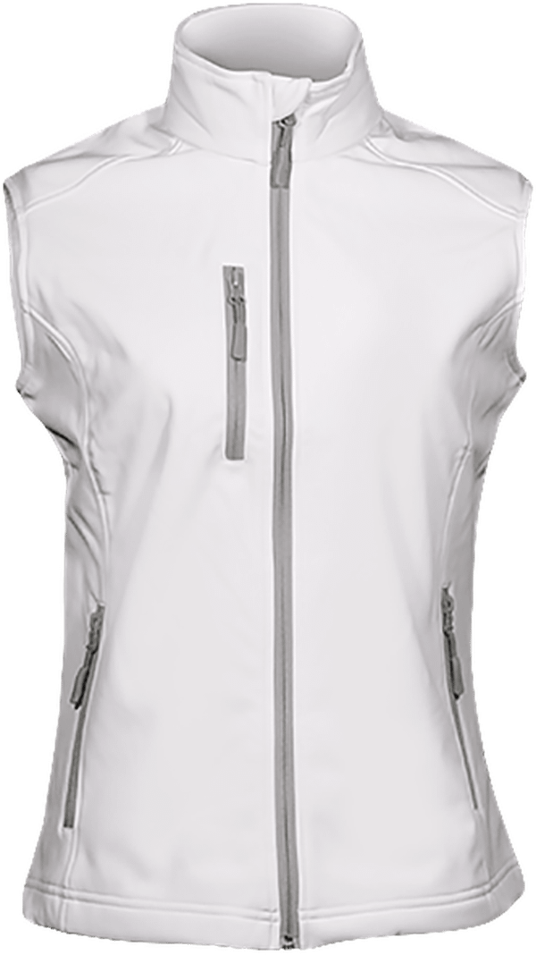 Customizable Women's Sleeveless Softshell Jacket White