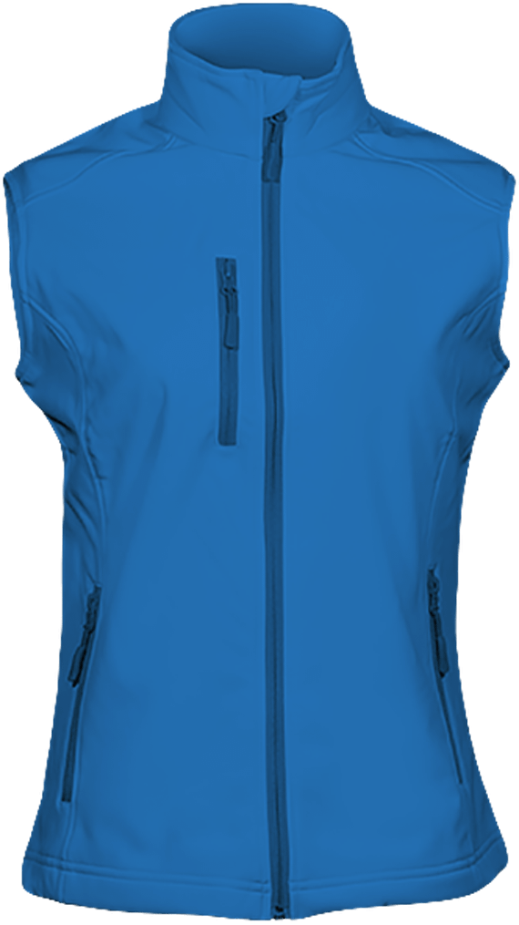 Customizable Women's Sleeveless Softshell Jacket Aqua Blue