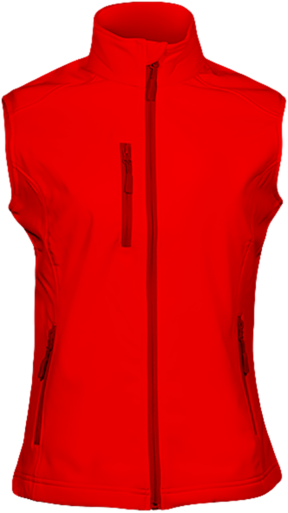 Customizable Women's Sleeveless Softshell Jacket Red