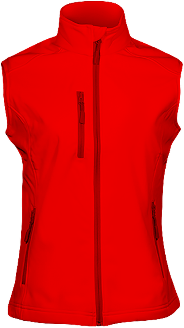 Customizable Women's Sleeveless Softshell Jacket Red