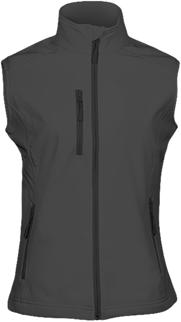 Customizable Women's Sleeveless Softshell Jacket Titanium