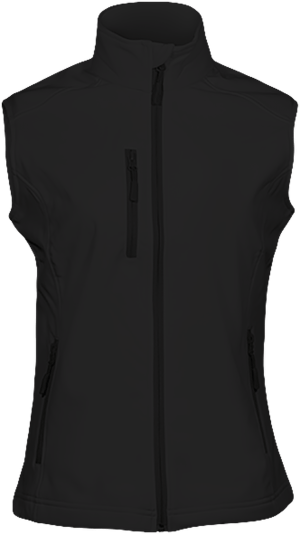 Customizable Women's Sleeveless Softshell Jacket Black