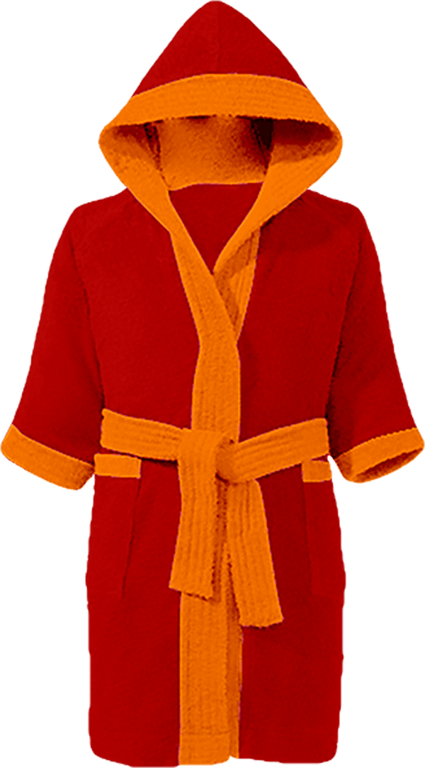 Peignoir Enfant Bicolore ROUGE / ORANGE