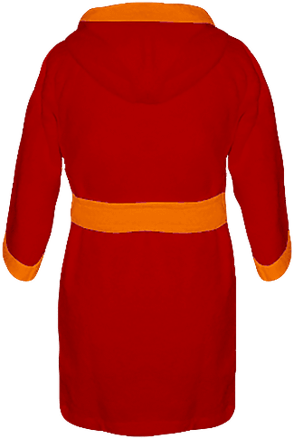 01f peignoir enfant bicolore dos ROUGE / ORANGE