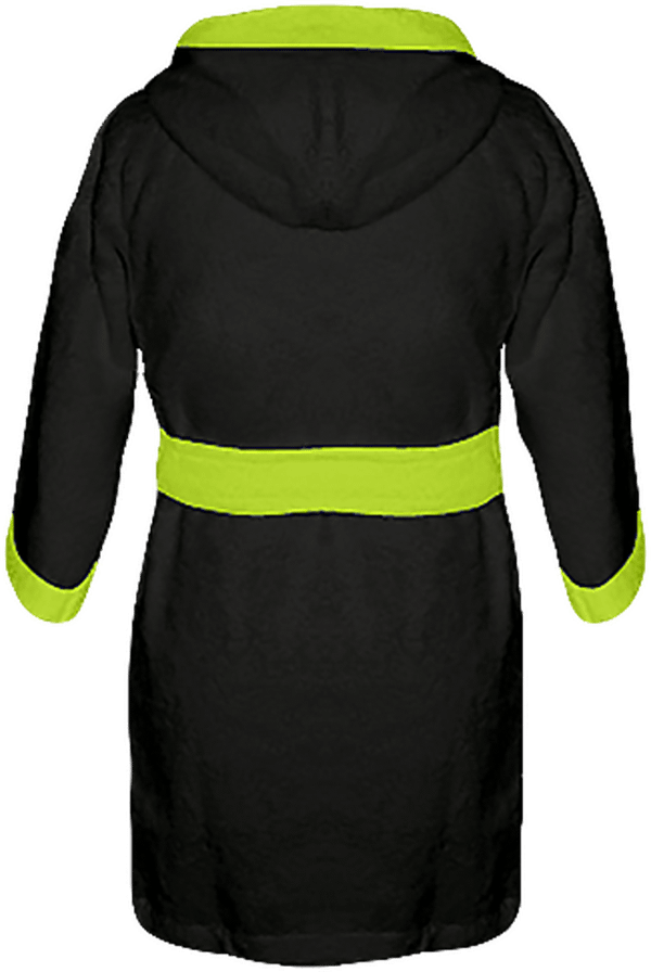 01f peignoir enfant bicolore dos NOIR / PISTACHE