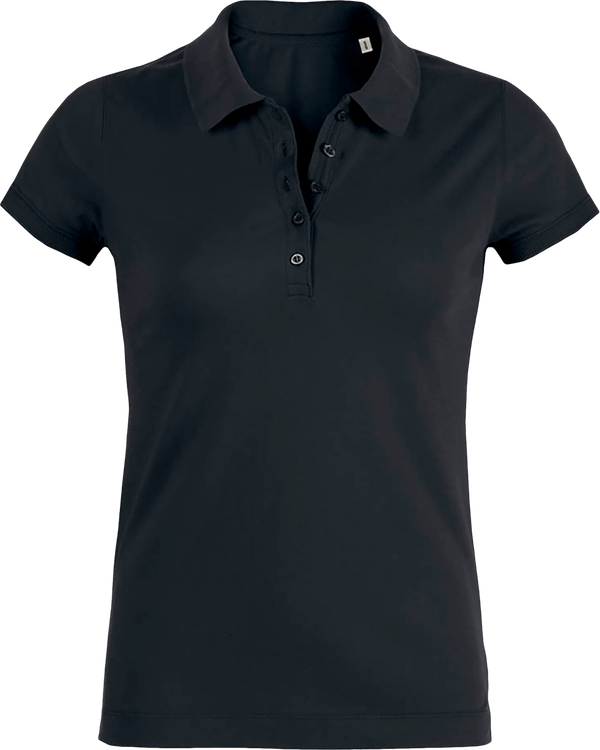 07j polo femme manches courtes bio plexus Black