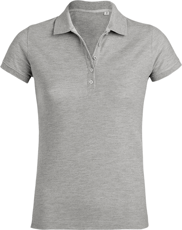 07j polo femme manches courtes bio plexus Heather Grey