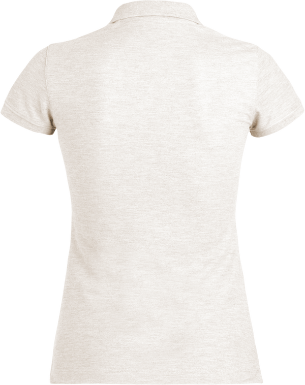 07j polo femme manches courtes bio dos Cream Heather Grey