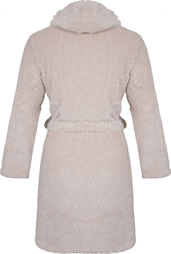 Peignoir femme soft coral fleece dos linen