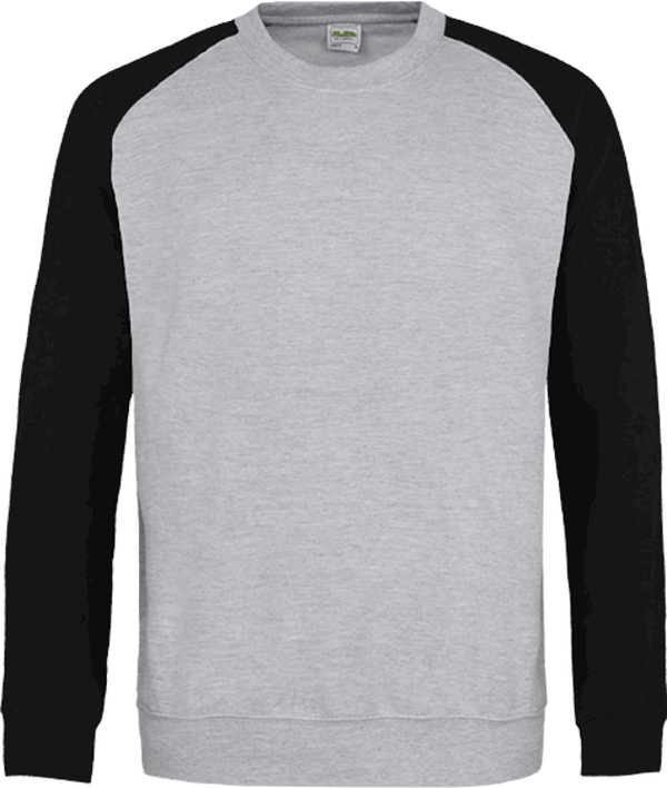 06g15 sweat col rond baseball navy gris chine face Heather Grey / Black