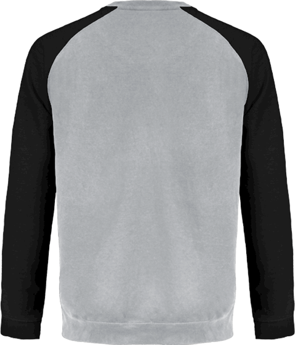 06g15 sweat col rond baseball navy gris chine dos Heather Grey / Black