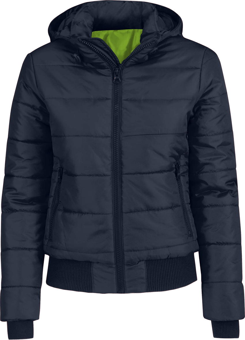 Customizable Women's Down Jacket - Make It Your Own! Navy / Neon Green Lining
